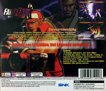 Fatal Fury - Wild Ambition (US) box cover back